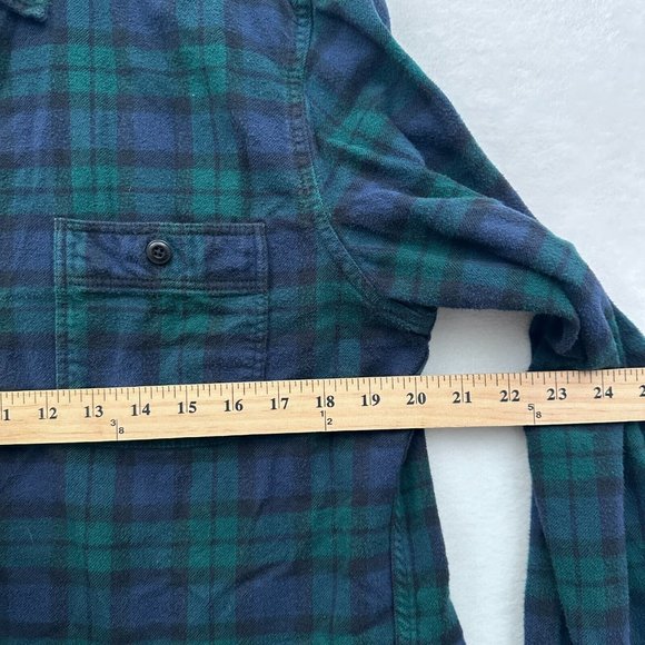 J Crew Shirt Mens L Black Watch Tartan Plaid Flannel Slim Fit Pockets Button Up - Picture 4 of 8
